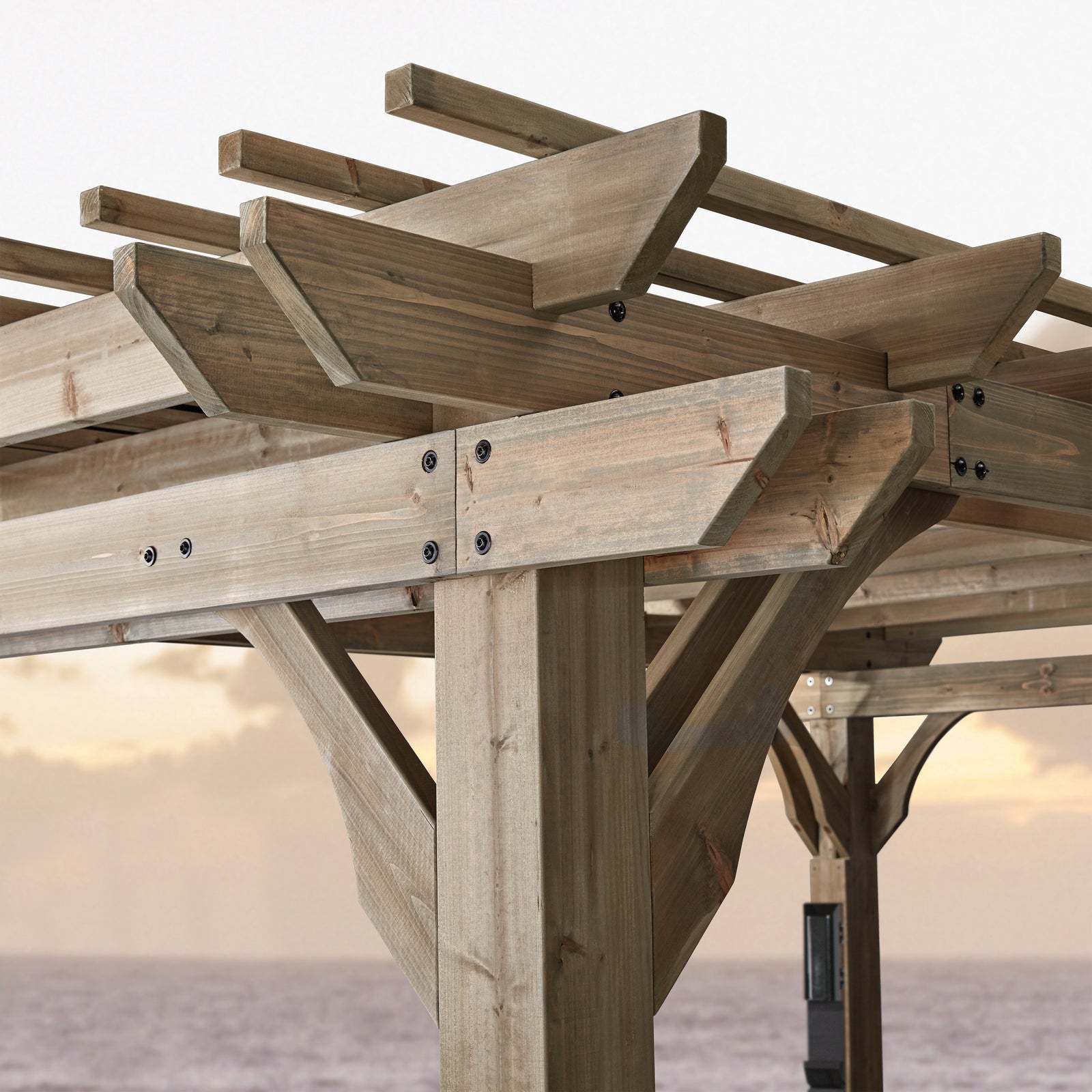 14x10 Somerville Pergola - Barnwood Stain — manufacturer image 5