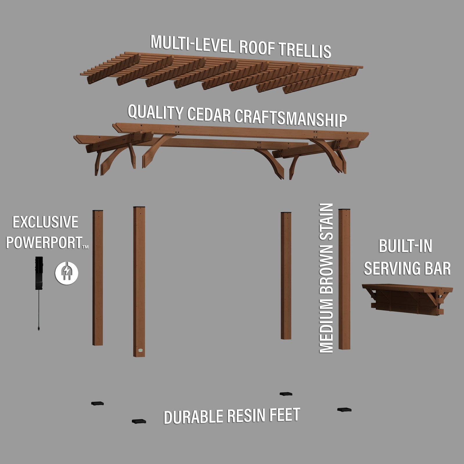 14x10 Ashland Pergola — manufacturer image 9