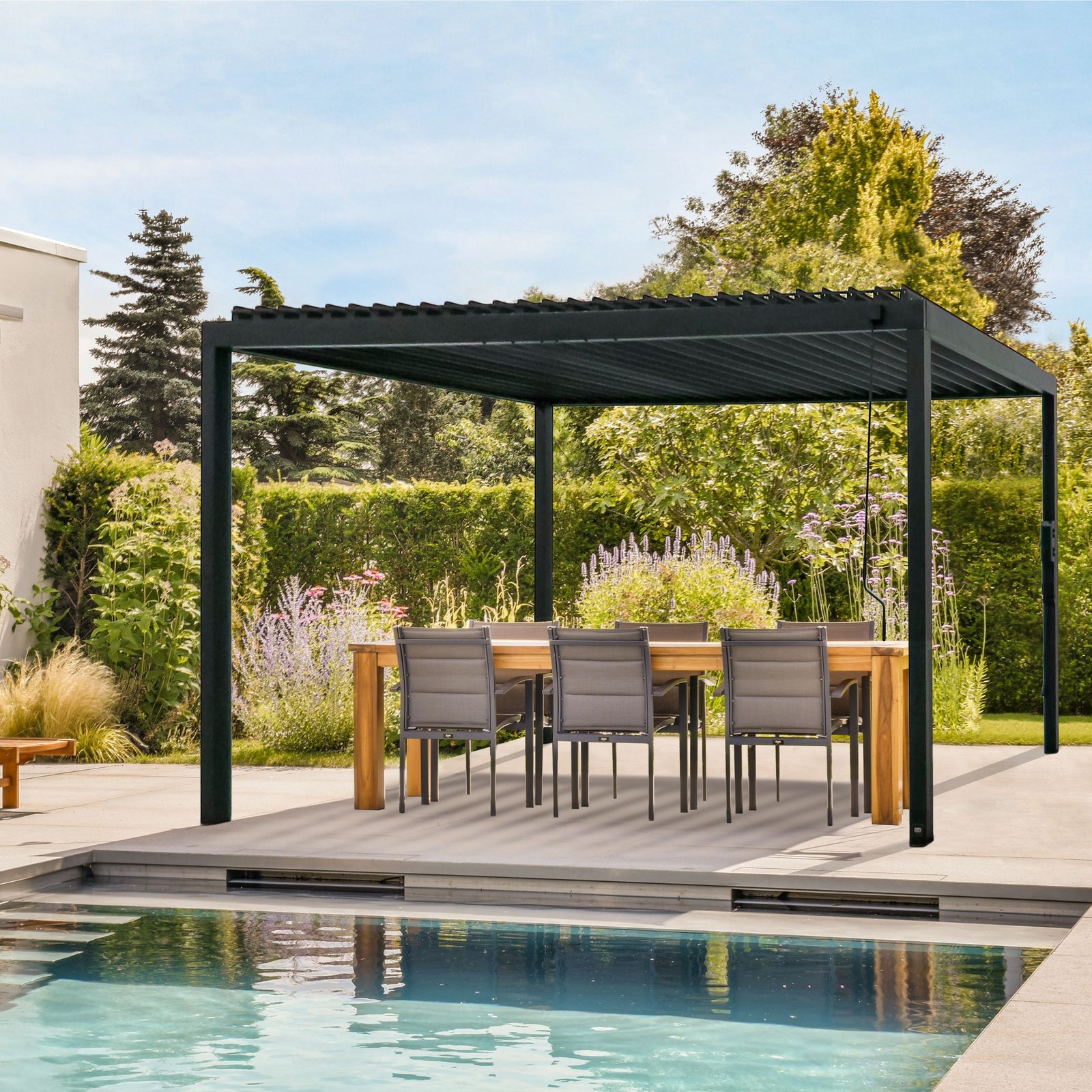 16x10 Sarasota Steel Louvered Pergola — manufacturer image 1