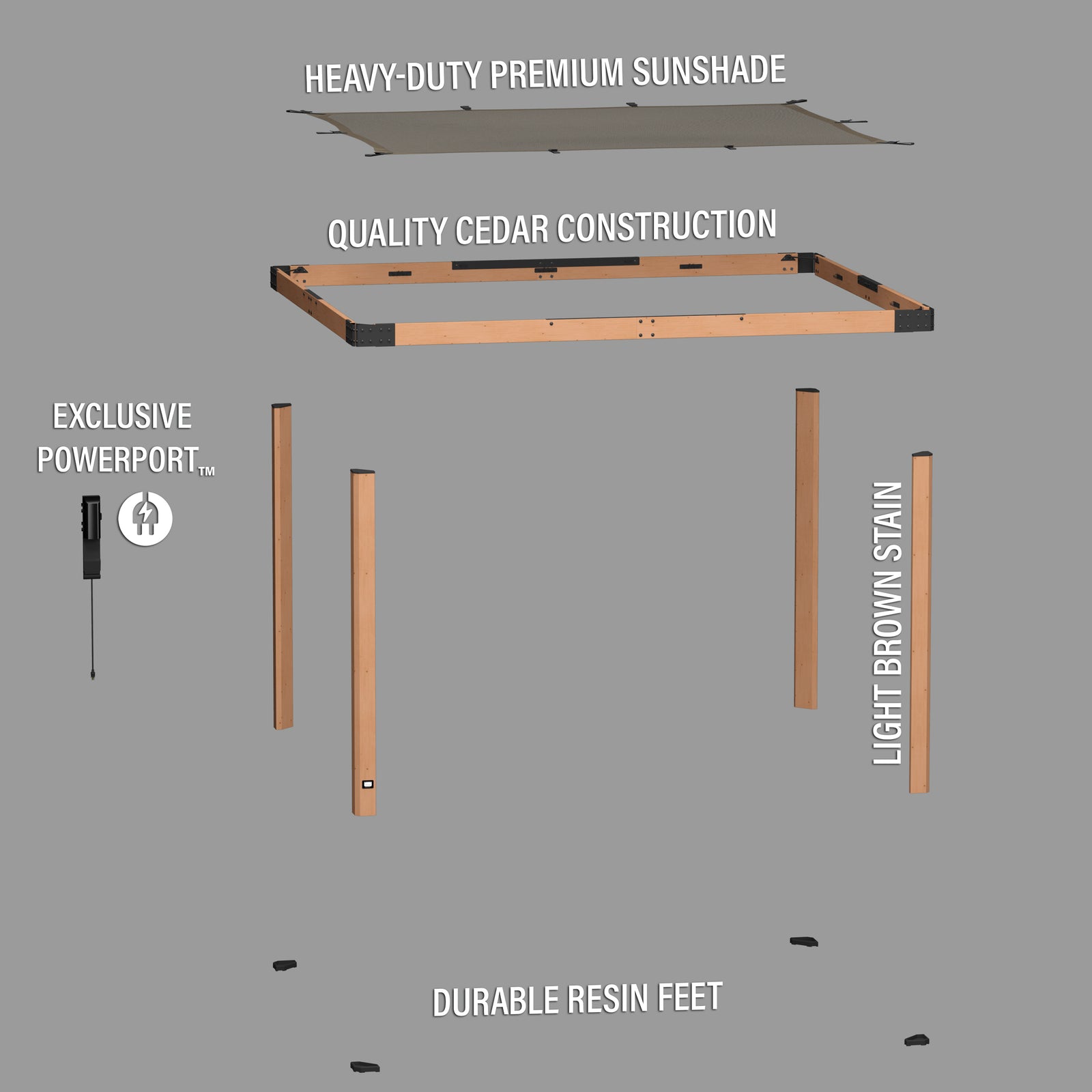 12x10 Brendan Sail Shade Pergola — manufacturer image 14