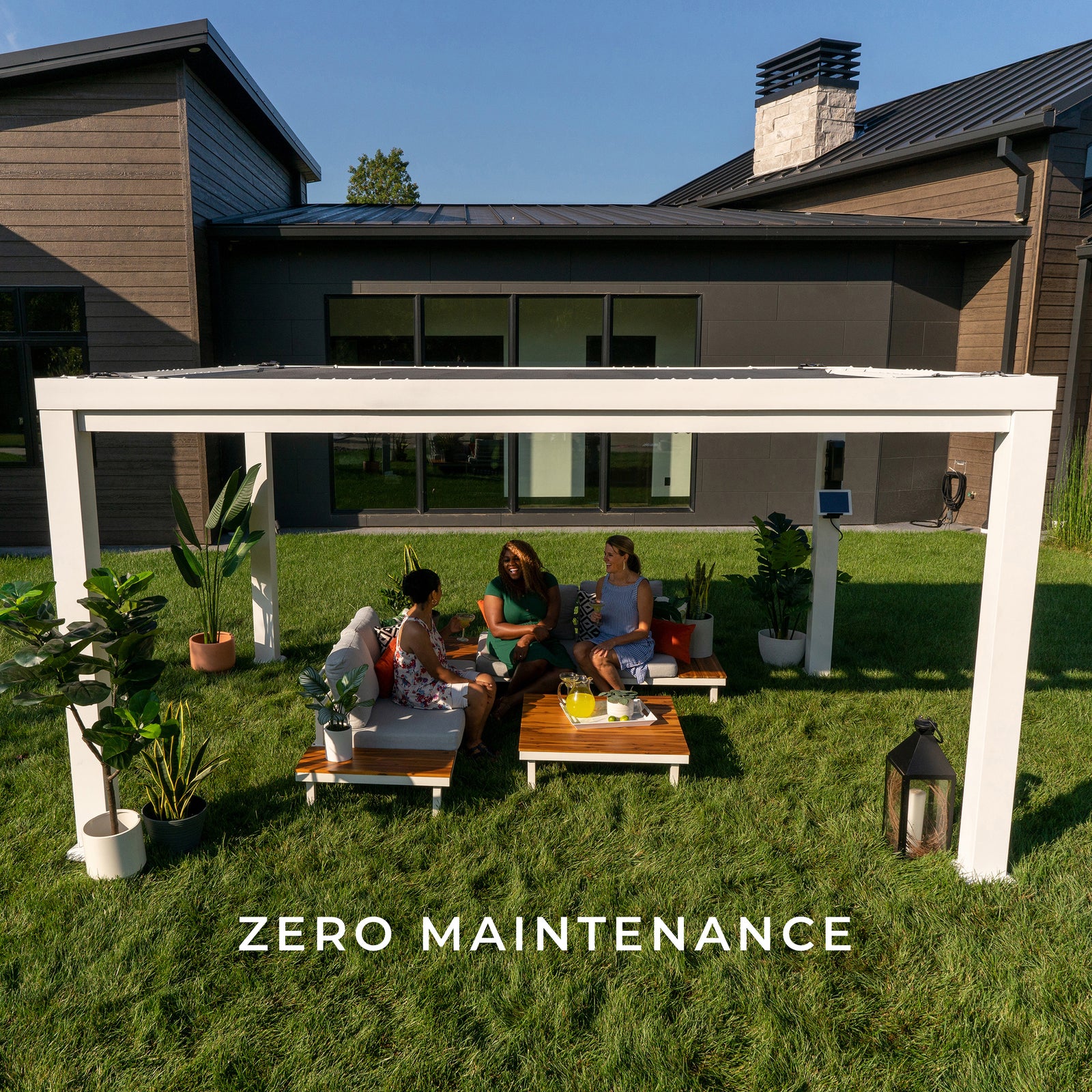 14x12 Windham Modern Steel Pergola With Sail Shade Soft Canopy — manufacturer image 8