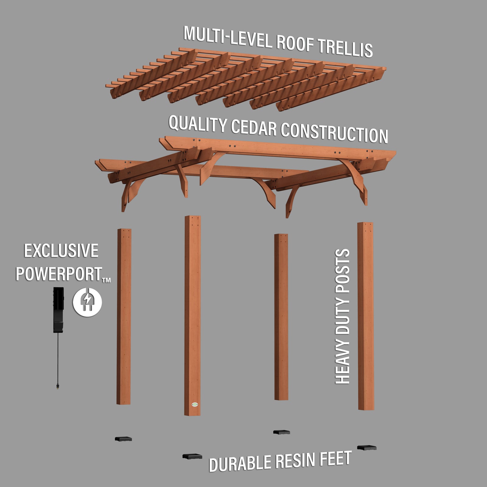 10x10 Beaumont Pergola — manufacturer image 10