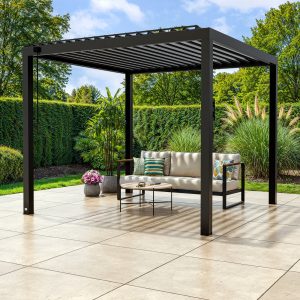 10x10 Sarasota Steel Louvered Pergola — manufacturer image 1