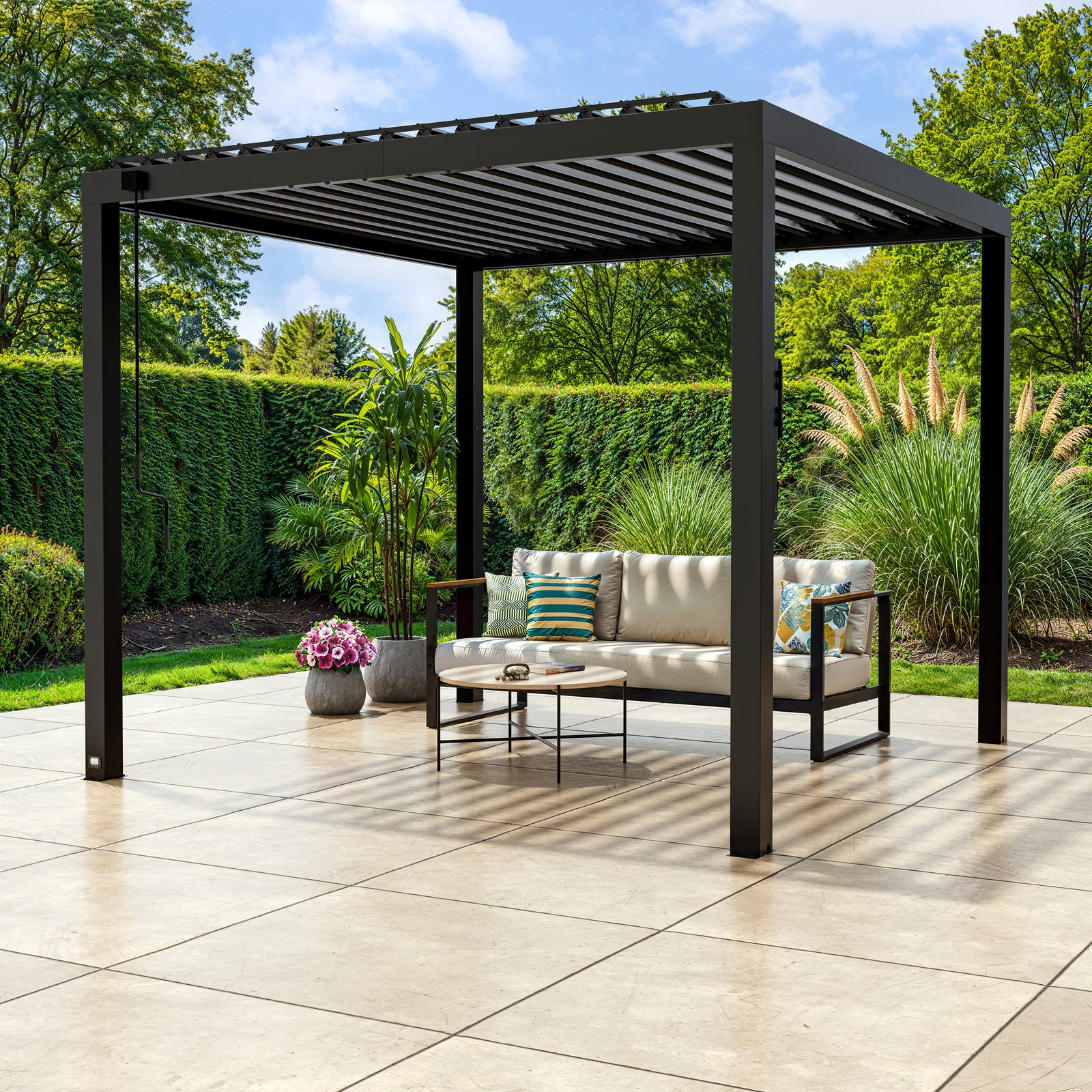 10x10 Sarasota Steel Louvered Pergola — manufacturer image 1