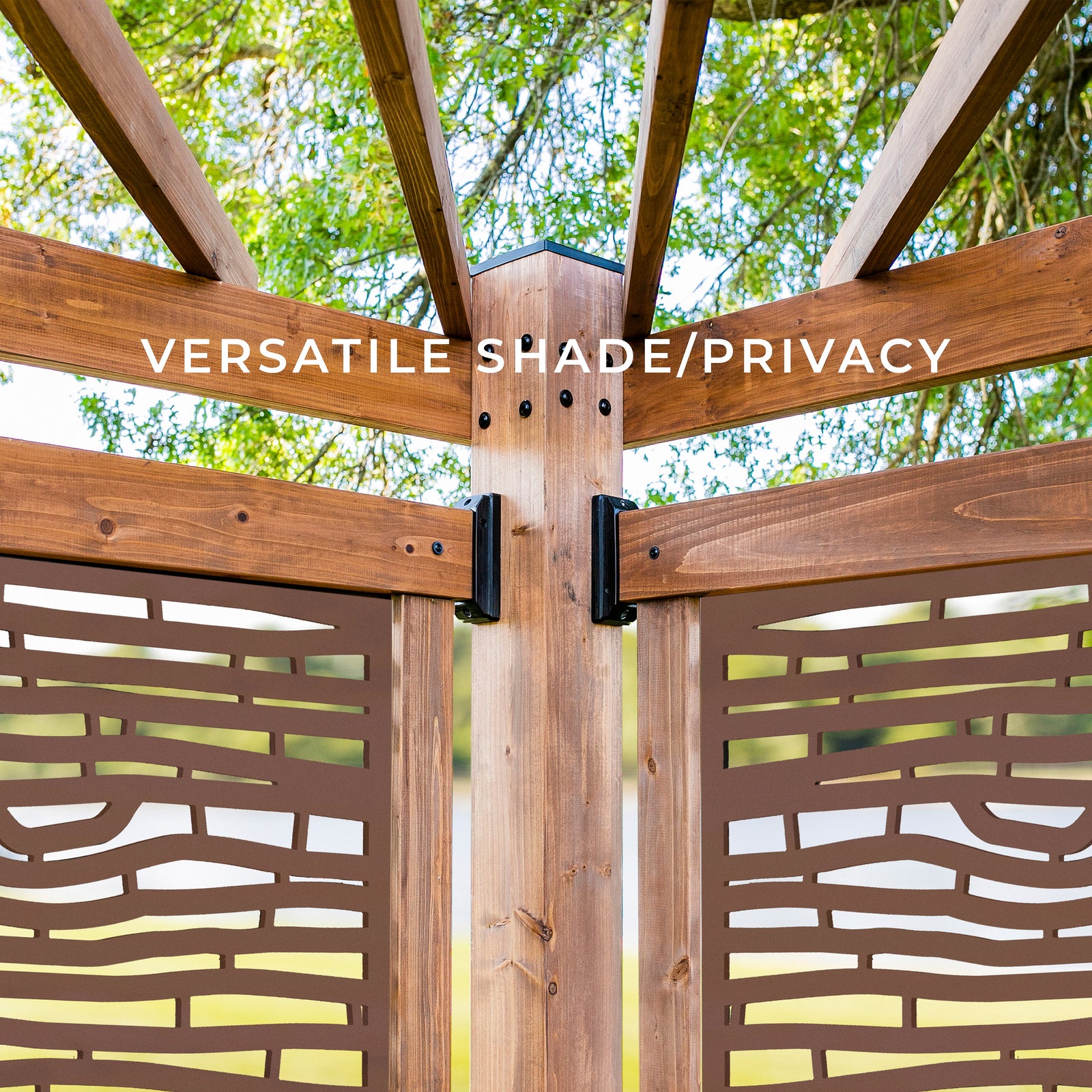 Tuscany Corner Pergola with Conversation Seating - Privacy Panels — manufacturer image 13
