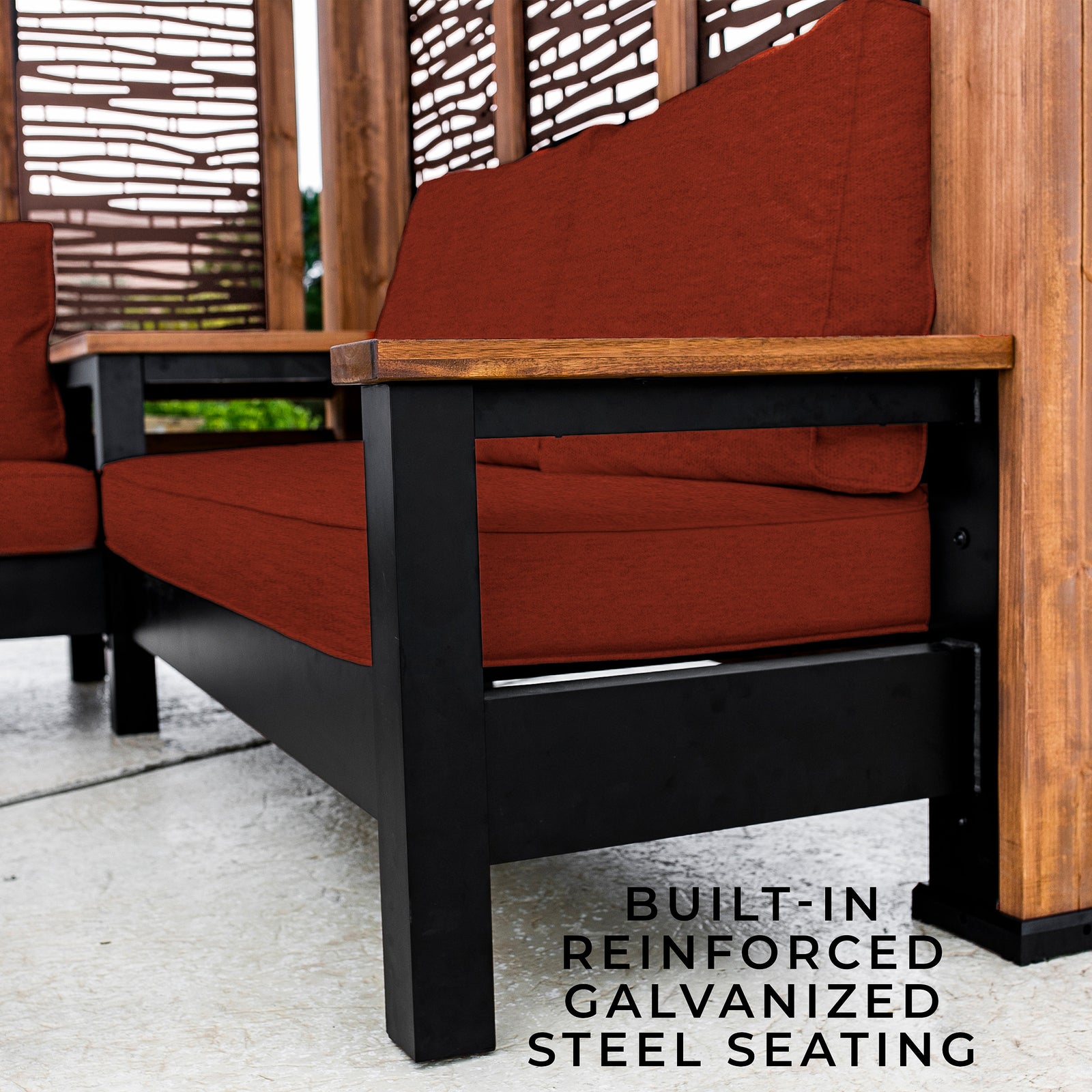 Tuscany Corner Pergola with Conversation Seating - Privacy Panels — manufacturer image 15