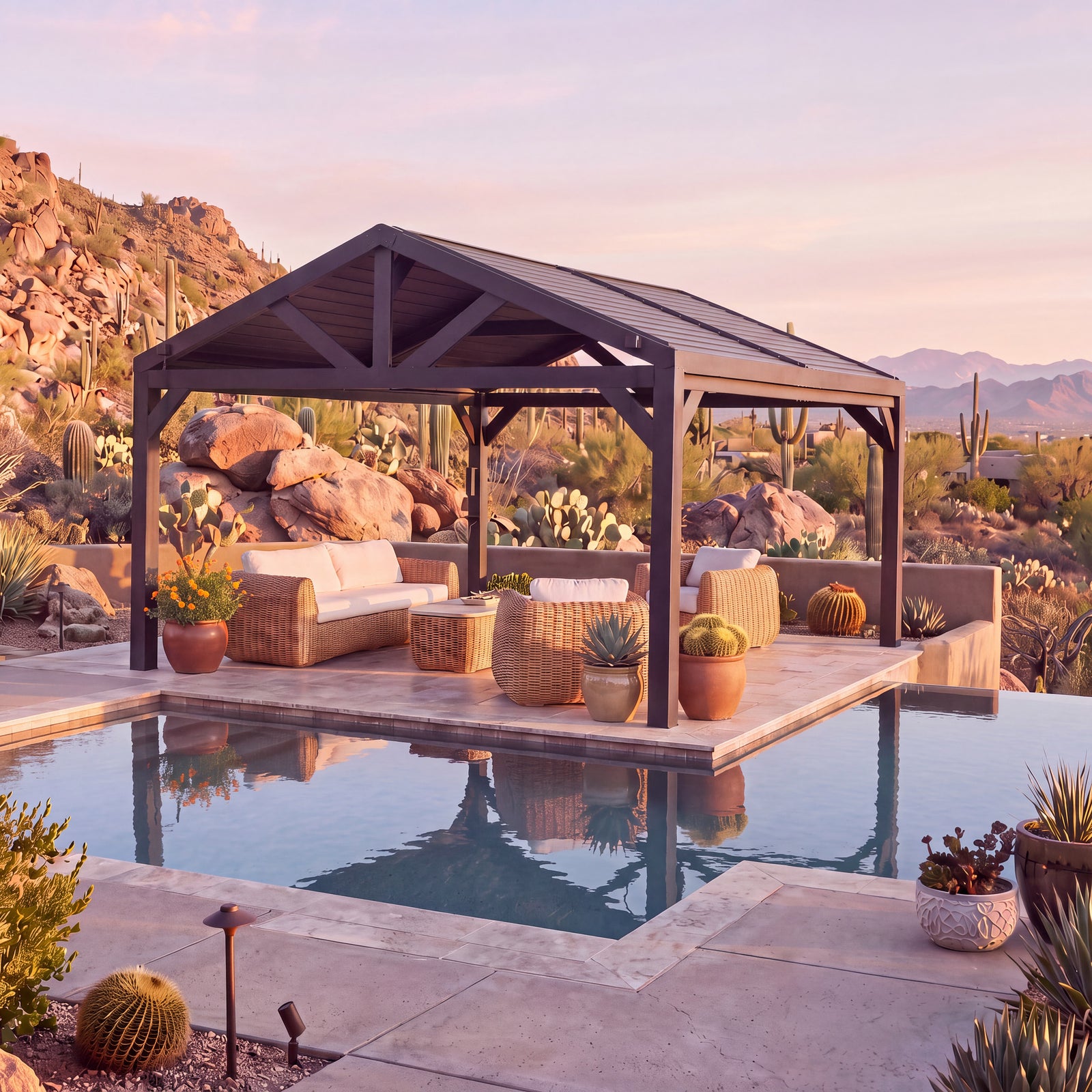 14x14 Ridgeline Steel Louvered Pergola — manufacturer image 1
