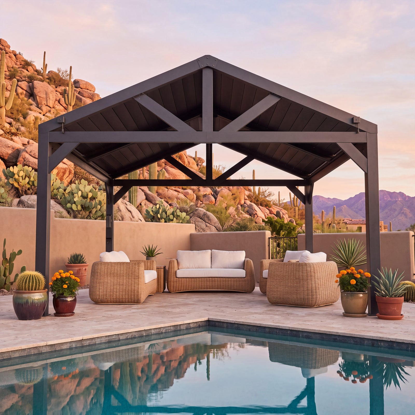 14x14 Ridgeline Steel Louvered Pergola — manufacturer image 5