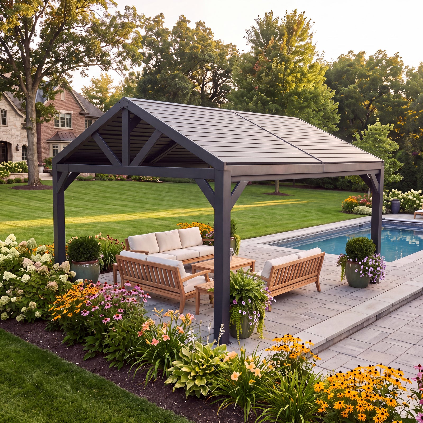 16x14 Ridgeline Steel Louvered Pergola — manufacturer image 1