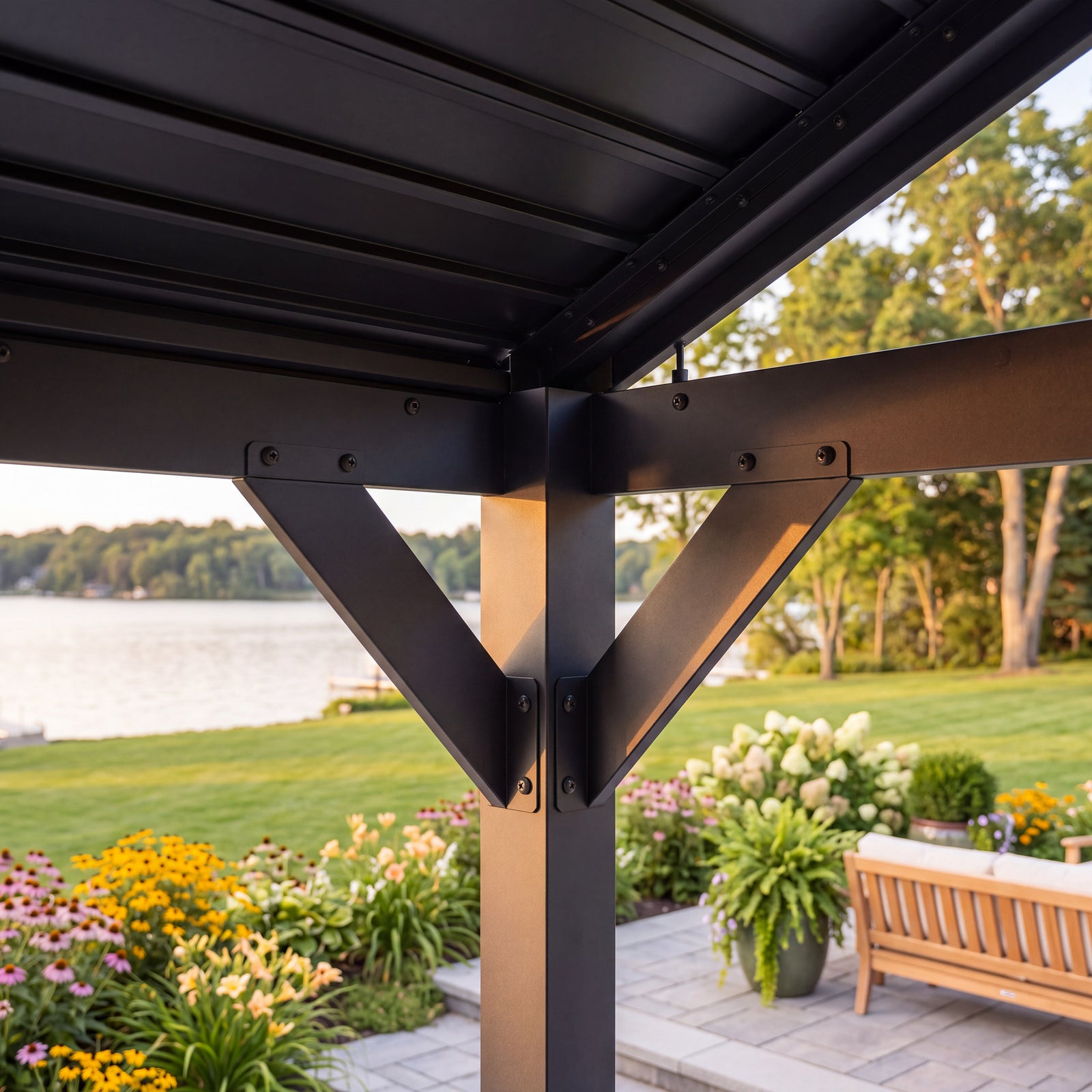 16x14 Ridgeline Steel Louvered Pergola — manufacturer image 9