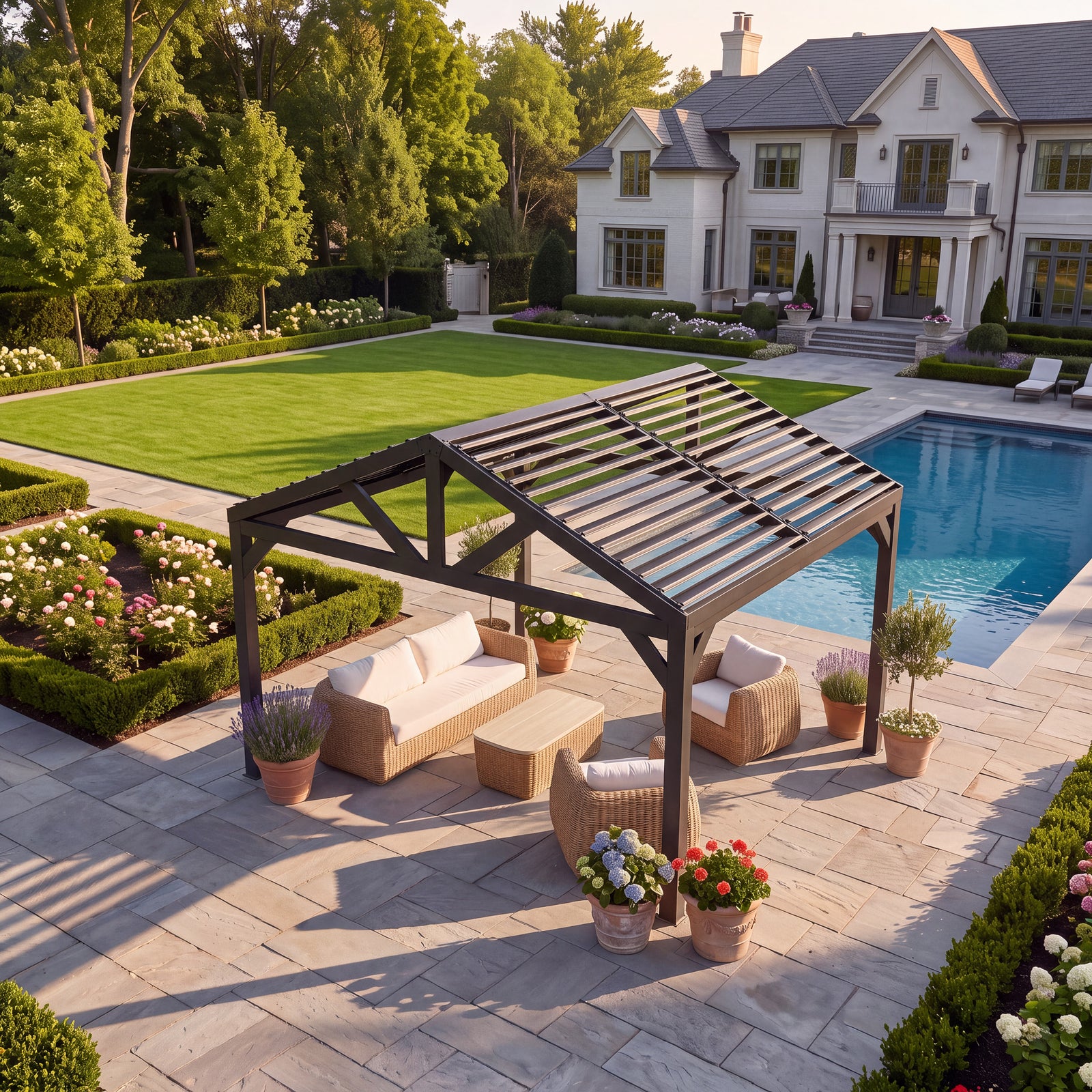 14x12 Ridgeline Steel Louvered Pergola — manufacturer image 5