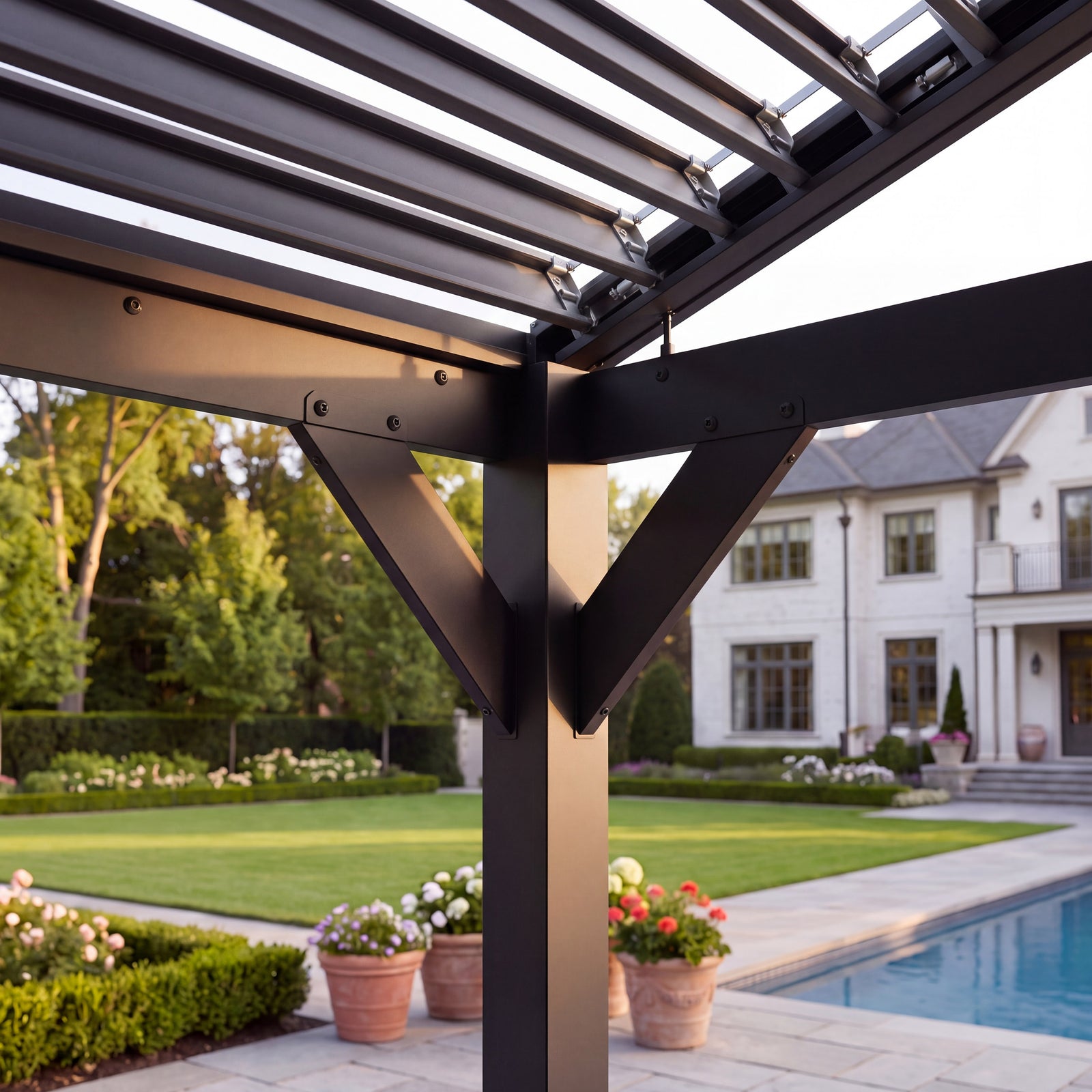 14x12 Ridgeline Steel Louvered Pergola — manufacturer image 9