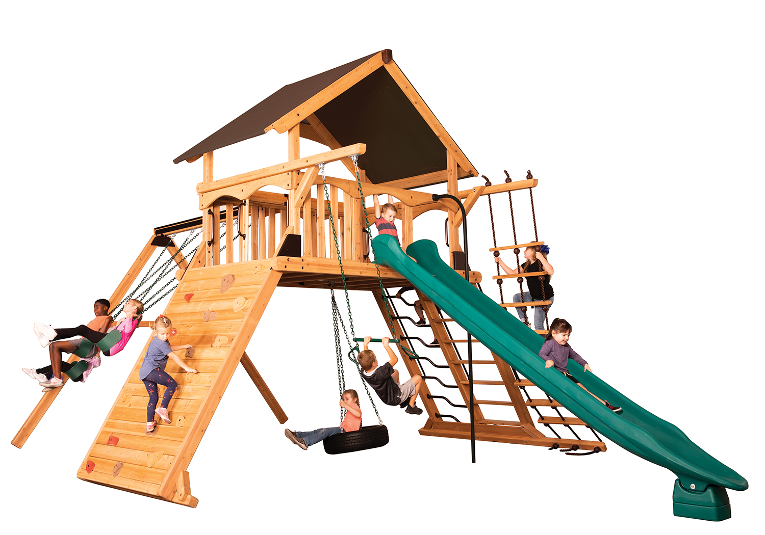 Titan Peak Jumbo 1 with Tarp Roof Mahogany Playset — product photo 2