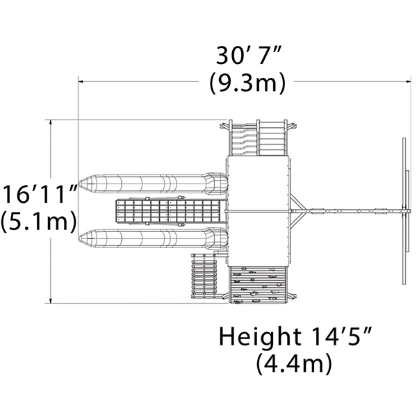 Titan Peak Jumbo 2 Playset — dimensions and layout