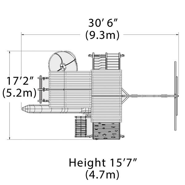 Titan Peak Jumbo 3 Playset — dimensions and layout