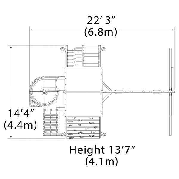 Titan Peak XL 2 Playset — dimensions and layout