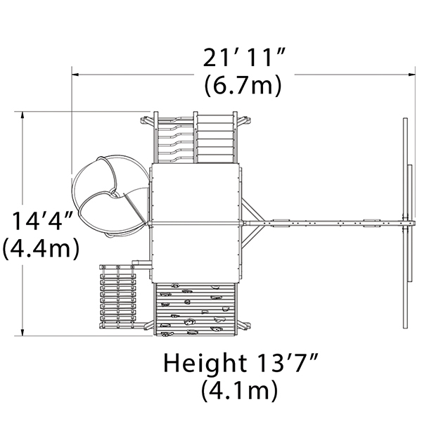 Titan Peak XL 3 Playset — dimensions and layout