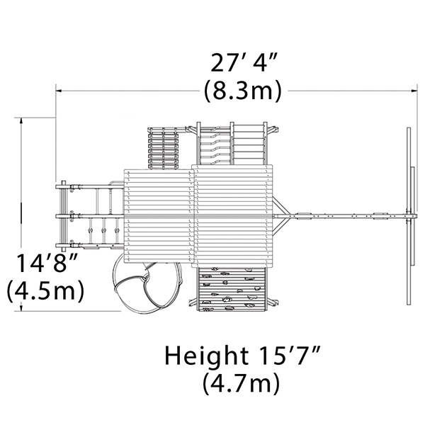 Titan Peak XL 5 Playset — dimensions and layout