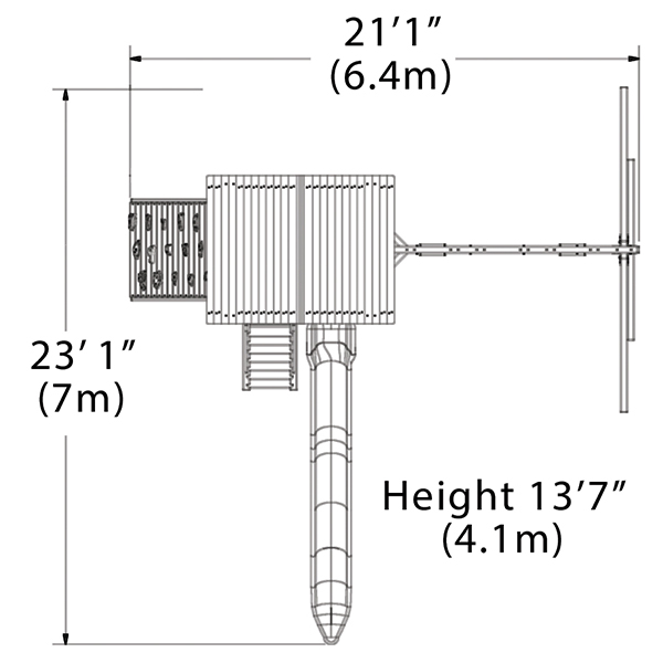 Titan Treehouse XL 1 Swing Set — dimensions and layout