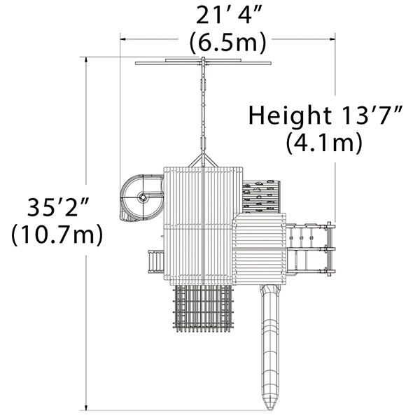 Titan Treehouse XL 6 Swing Set — dimensions and layout