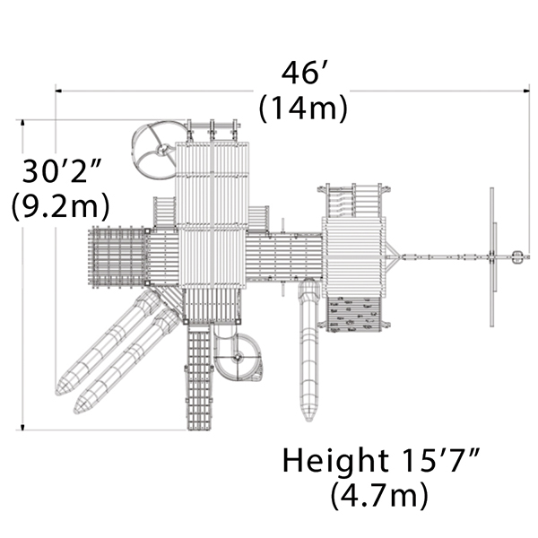 Treehouse Peak Combo Playset — dimensions and layout